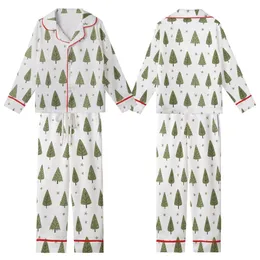 Cozy Winter Style: Whimsical Olive Forest Seamless Pattern - Hand-Drawn Evergreen Textile Art Kid Satin Pajamas Set