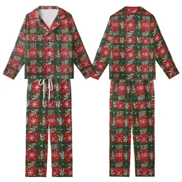 Festive Winter Charm: Seamless Red Green Plaid, Hand-Drawn Snowflakes, Berries & Joyful Text Pattern Kid Satin Pajamas Set