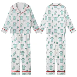 New Parent Pajamas: Vibrant Turquoise Baby Sleepsuit & Bottle Pattern - Cozy Sleep Set Kid Satin Pajamas Set