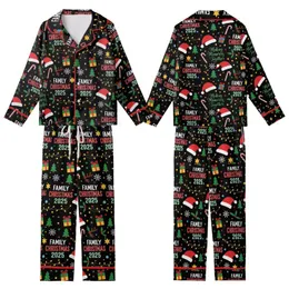 Family Christmas 2025 Celebration: Cheerful 'Making Memories' Seamless Pattern Design Kid Satin Pajamas Set