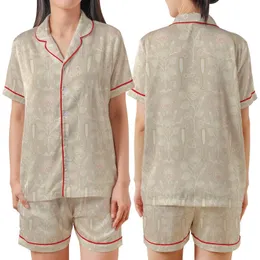 Celebration Ready Champagne Beige Rosebud Flute Pattern - Delicate Gold Blush Botanical Print Satin Short-Sleeve Pajamas Set