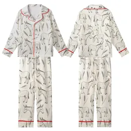 Vintage Donkey & Wheat Pattern: Hand-Drawn Pen & Ink Grayscale Sketch Motif Kid Satin Pajamas Set