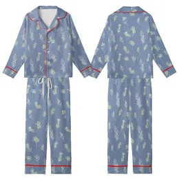 Women's Periwinkle Wildflower Print Gauze Cotton Pajama Set - Ruffle Top or Blouse Loungewear Kid Satin Pajamas Set