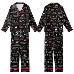 Family Group "Most Likely To" Christmas Pajamas: Festive Activity Pattern & Holiday Illustrations on Black Kid Satin Pajamas Set