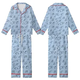 Elegant Monogram Style: Sky Blue Hand-Drawn Initial Pattern - Seamless Print Design Kid Satin Pajamas Set