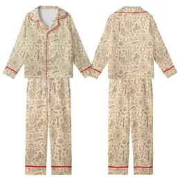 Women's Western Pajama Set: Vintage Galloping Horses & Desert Cactus Art - Poly-Spandex Comfort Kid Satin Pajamas Set