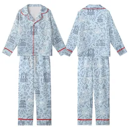 Literary Fan Pride & Prejudice Satin Sleep Set: Regency Houses, Botanical Vines & Whimsical Animals Kid Satin Pajamas Set