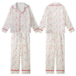 Women's Organic Muslin Sleep Shirt: Muted Ditsy Wildflower Print - Soft Cotton Loungewear Kid Satin Pajamas Set