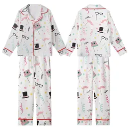 Pajama Party Whimsical Sleep Set: Photo Booth Props, Confetti & Streamers Print Kid Satin Pajamas Set