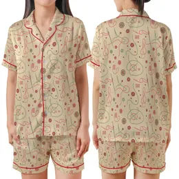 Sewists' Cozy Loungewear Pattern: Needle & Thread, Beige Dusty Rose Sage, Long/Short Sleeve, XXS-5XL PDF Satin Short-Sleeve Pajamas Set
