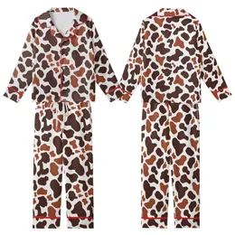 Vizsla & Large Dog Fleece Pajamas: Handmade Organic Chocolate Cow Print Sleepwear Kid Satin Pajamas Set