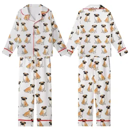 Small Dog Pajama Sewing Pattern PDF: Playful Pug Art Print - Tailored Fit for Wide & Narrow Chests Kid Satin Pajamas Set