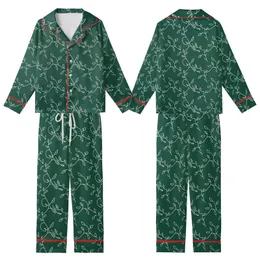 Women's Satin Button-Up Emerald Botanical Pajamas Set - Long Sleeve Sleepwear Kid Satin Pajamas Set