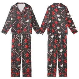 Festive Spirit: Scattered Candy Cane Gingerbread Mug Snowflake Pattern - Flat Graphic Print Kid Satin Pajamas Set