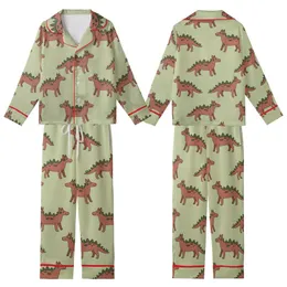 Whippet Dog Fleece Pajamas: Stylized Dinosaur-Dog Pattern - Cozy Pet Sleepwear Kid Satin Pajamas Set