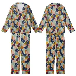 Earthy Aesthetic Enthusiasts' Organic Abstract Layered Shapes Muted Sage Green Pale Blue-Grey Design Kid Satin Pajamas Set