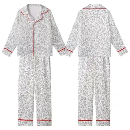 Women's Pure White Black Line Art Delicate Abstract Botanical Repeating Pattern Kid Satin Pajamas Set