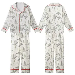Wildlife Lover's Vintage Flying Geese Pajamas: Muted Pine Mountain Cream Pattern - Polyester Sleepwear Kid Satin Pajamas Set