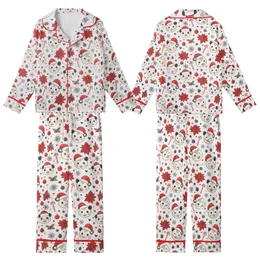 Holiday Animal Lovers' Whimsical Opossum Santa Hat Red & White Christmas Pattern with Poinsettias, Holly & Snowflakes Kid Satin Pajamas Set