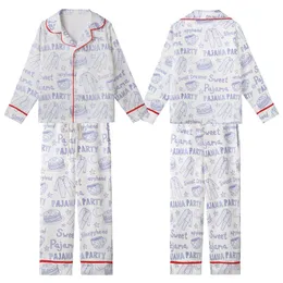 Sleepyhead's Whimsical Periwinkle Doodle All-Over Pattern Kid Satin Pajamas Set