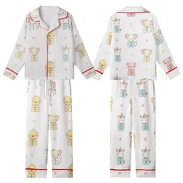 Children's Room Decor: Praying Baby Animals in Pastel Pajamas Seamless Pattern Kid Satin Pajamas Set