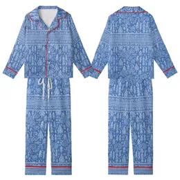Women's Relaxed Hand Block Cotton Sleep Set: Rustic Pine Tree, Wave, Fish Folk Art Print Kid Satin Pajamas Set