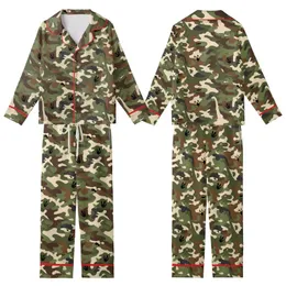 Vizsla Pet Owners: Woodland Dinosaur Camo Sleepwear Satin Pajamas Set