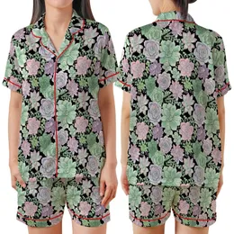 Succulent Lover's Pajamas: Muted Mint, Teal & Blush Botanical Watercolor Sleep Set Satin Short-Sleeve Pajamas Set