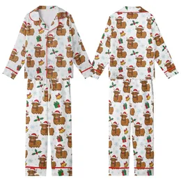Highland Cow Christmas Pajamas: Whimsical Santa Hat & Scarf Pattern Kid Satin Pajamas Set