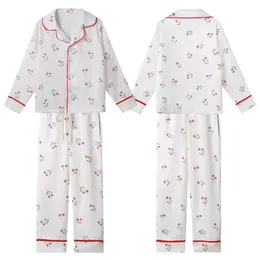 Women's Delicate Muted Floral Sprigs Pattern Silky Short Sleeve Long Pants Pajamas Set Kid Satin Pajamas Set