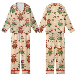 Highland Cow Christmas: Adorable Cows in Festive Sweaters, Santa Hats, Holly & Gifts - Festive Wear Kid Satin Pajamas Set