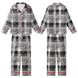 Cozy Rustic Plaid: Black White Gray Good Morning Heart Script Lumberjack Style Kid Satin Pajamas Set