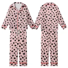 Romantic Heart Lover's Irregular Black Hearts Dusty Rose Pink Personalized Item Kid Satin Pajamas Set