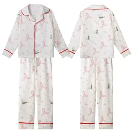 Celebration Ready: Whimsical Pink Ribbon, Mint Martini & Champagne Bubbles Design Kid Satin Pajamas Set