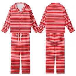 Dynamic Style: Vibrant Red & White Multi-Width Horizontal Stripes - Fashion Piece Kid Satin Pajamas Set
