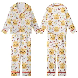 Gentle Baby Giraffe Sleep Set: Red-Brown Spot & Pink Flower Pattern with 'Sleep Early' Text Kid Satin Pajamas Set