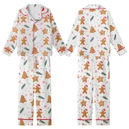 Whimsical Holiday Gingerbread: Hand-Drawn Cookies, Santa Hats, Teal Snowflakes & Evergreen Sprigs Design Kid Satin Pajamas Set