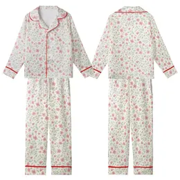 Botanical Enthusiast's Delicate Blush Rose & Sage Leaf Field on Creamy White Nature Inspired Style Kid Satin Pajamas Set