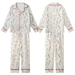 Rustic Wanderer's Delicate Wild Herb & Abstract Bloom Design Kid Satin Pajamas Set