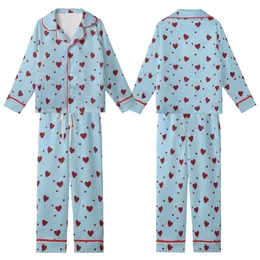 Minimalist Love Top: Pale Sky Blue Scattered Maroon Hearts Kid Satin Pajamas Set