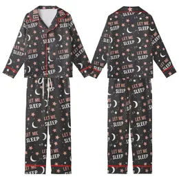 Dreamer's 'LET ME SLEEP' Motif: Playful Eyelashes, Moon, Stars & ZZZs in Rose Pink Kid Satin Pajamas Set