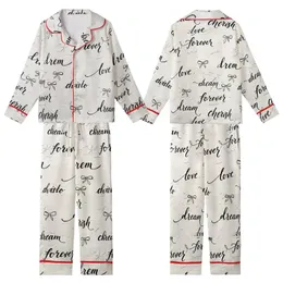 Romantic Soul's Ecru & Black Calligraphy Script: Love, Dream, Cherish Filigree Keepsake Kid Satin Pajamas Set