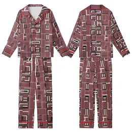 Elegant Wearer: Deep Maroon Black Squares Rectangles Pattern - Crisp White Border Design Kid Satin Pajamas Set