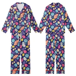 Whimsical Navy Abstract: Hand-Drawn Organic Splotches Pattern - Multi-Color Wearable Kid Satin Pajamas Set