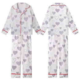 Gentle Soul Muted Lavender Striped Hand-Drawn Heart Comfort Wear Kid Satin Pajamas Set