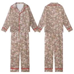 Botanical Enthusiast's Vintage Olive Leaf, Cream Flower & Berry Motif on Dusty Rose Kid Satin Pajamas Set