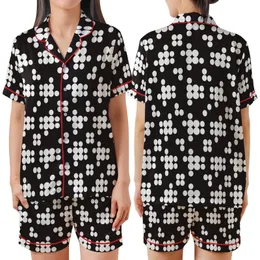Modern Minimalist's Crisp White Layered Geometric Circle Style Piece Satin Short-Sleeve Pajamas Set
