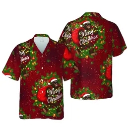 Bigfoot Sasquatch Rocker: Merry Christmas Hawaiian Lights Presents Design Short-sleeve Hawaiian Shirt
