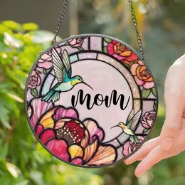 Personalized Hummingbird Stained Glass Suncatcher Ornament Mother's Day Gift