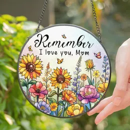 Personalized Stained Glass Flower Suncatcher Window Hanging Mother's Day Gift Stained Glass Suncatcher
